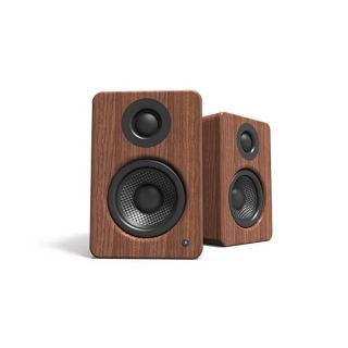 Kanto YU2WALNUT Powered Desktop Computer Speakers | 3&amp;quot; Drivers | 3/4&amp;quot; Tweeter | 50 W RMS | Built-in USB DAC &amp; AUX Input | Sub Out | Pair | Walnut