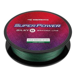 KastKing Superpower Silky8 Braided Fishing Line, Moss Green, 8 Strand, 15LB, 150Yds