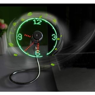 &amp;#039;Kbinter USB LED Clock Fan 90mm USB-Powered Portable Mobile USB Fan with Clock, LED Light Display Time, Mini Gooseneck Fan for Laptop Office Home Travel