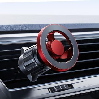 LISEN for MagSafe Car Mount Magnetic Car Phone Vent Mount, Magnetic Car Phone Holder, Hands Free Cell Phone Car Holder for Vent, Fits for iPhone 16 15 14 13 12 Pro Max Plus Mini MagSafe Case Red