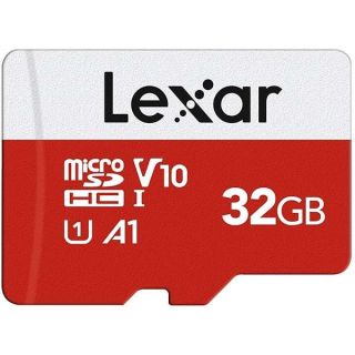 Lexar E-Series 32GB Micro SD Card, microSDHC UHS-I Flash Memory Card with Adapter, 100MB/s, C10, U1, A1, V10, Full HD, High Speed TF Card