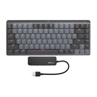 Logitech MX Mechanical Mini Clicky Keyboard (Graphite) Bundle with 3.0 USB Hub (2 Items)