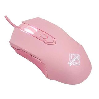 Lomiluskr AJ52 RGB Wired Gaming Mouse, 7 Programmable Buttons, Computer Mice with RGB Lighting, 200-4800 DPI Adjustable, for PC/Laptop (Pink)