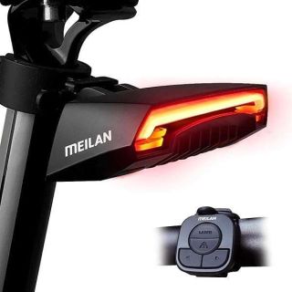 MEILAN X5 Smart Bike Tail Light, Turning Signals Bike Light USB Rechargeable Bicycle Rear Light with Wireless Remote Control Cycling Safety Warning Light