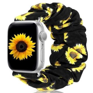 MEULOT Scrunchie Watch Bands for Women Compatible with Apple Watch Bands Series 9 Ultra 8 7 6 5 4 3 2 1 SE, Soft Elastic Replacement Wristband for iWatch Bands 38mm 40mm 41mm 42mm 44mm 45mm (SF 4M)