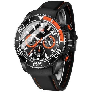 MF MINI FOCUS Men Watch Silicone Men Wrist Watch Quartz Movement 3ATM Waterproof Multifunctional with Date Design Sporty Casual Business Dress Watches for Men Reloj de Hombre