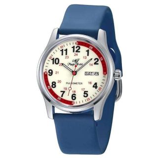 ManChDa Nurse Watch Nursing Watch for Women Silicone Watch with Second Hand Nursing Easy to Read Calendar Watch Military Time Watch Waterproof Luminous Watch 24 Hours Navy