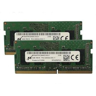 Micron 8GB KIT(2 x 4GB) DDR4 3200MHz PC4-25600 1.2V 1R x 16 SODIMM Laptop RAM Memory Module MTA4ATF51264HZ-3G2J1,OEM Package