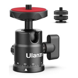 Mini Ball Head, ULANZI H28 Panoramic Tripod Head + Dual Hot Shoe Mount DSLR Camera Mount Adapter Photograph Attachment Accessories for Gopro Cam Camcorder Smartphone Light Microphone Loading 5.5lb