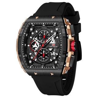 Mini Focus Unique Men Watches Casual Outdoor Wrist Watch (Chronograph/Waterproof/Super Luminous/Calendar) Soft Silicon Band Fashion Cool Watch for Men