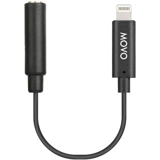 Movo IMA-1 Female 3.5mm TRRS Microphone Adapter Cable to Lightning Connector Dongle Compatible with Apple iPhone, iPad Smartphones and Tablets - Optimized for Microphones/Pro Audio