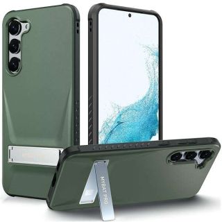 MyBat Pro Beyonder Series for Samsung Galaxy S23 Case with Stand (6.1&amp;quot;), Military Grade Protective Slim Thin Durable Hard Shockproof Slip Proof Simple Solid Cute Case for Men, Green