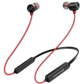 NANAMI Bluetooth Earbuds, 5.3 Bluetooth Wireless Headphones, IPX7 Waterproof, in-Ear Earphones with Mic, Noise Cancelling Headsets, Magnetic Neckband, 18 Hours Playtime for Gym, Sports (Red with Red)