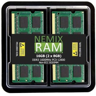 NEMIX RAM 16GB (2X8GB) DDR3 1600MHZ PC3-12800 2Rx8 1.35V 204-PIN Non-ECC SODIMM Laptop PC PC Unbuffered Memory KIT