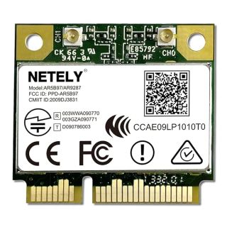 NETELY IEEE 802.11N Mini-PCIE Interface 300Mbps WiFi Adapter for Laptop PCs and Desktop PCs, Mini-PCIE WiFi Card, Qualcomm Atheros AR9287 Wireless Network Adapter (AR9287)