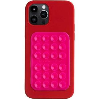 OCTOBUDDY - Silicone Suction Phone Case Adhesive Mount - Hands-Free, Strong Grip Holder for Selfies &amp; Videos - Durable, Easy to Use - iPhone &amp; Android Compatible - 2.25″ x 3.25″, Hot Pink