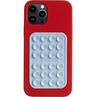 OCTOBUDDY - Silicone Suction Phone Case Adhesive Mount - Hands-Free, Strong Grip Holder for Selfies &amp; Videos - Durable, Easy to Use - iPhone &amp; Android Compatible - 2.25″ x 3.25″, Baby Blue