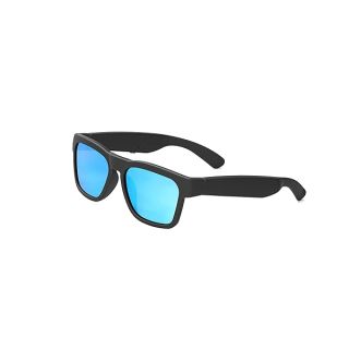 OhO Smart Glasses,Polarized Sunglasses with Bluetooth Speaker,Athletic/Outdoor UV Protection and Voice Control,Unisex (Blue Lens)