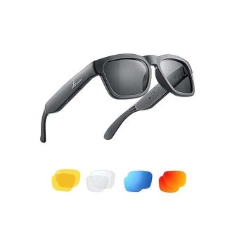 OhO Smart Glasses,Polarized Sunglasses with Bluetooth Speaker,Athletic/Outdoor UV Protection and Voice Control,Unisex(Grey Lens)