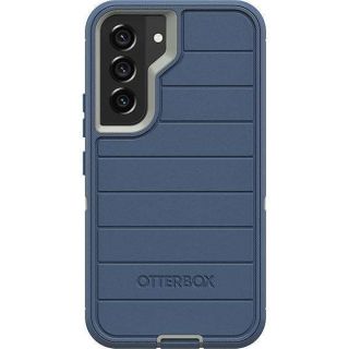 OtterBox Defender Case &amp; Belt Clip/Stand for Samsung Galaxy S22 (NOT Plus/Ultra) Retail Packaging - Anti-Microbial - Fort Blue