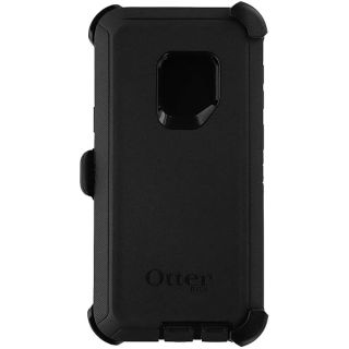 OtterBox Samsung Galaxy S9 Defender Series Case - BLACK, rugged &amp; durable, with port protection, includes holster clip kickstand