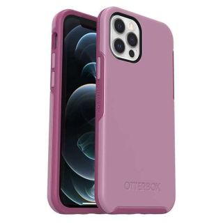 OtterBox iPhone 12 &amp; iPhone 12 Pro Symmetry Series Case - CAKE POP (ORCHID/ROSEBUD), ultra-sleek, wireless charging compatible, raised edges protect camera &amp; screen