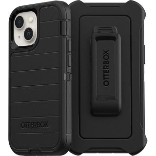 OtterBox iPhone 13 mini &amp; iPhone 12 mini Defender Series Case - BLACK, rugged &amp; durable, with port protection, includes holster clip kickstand