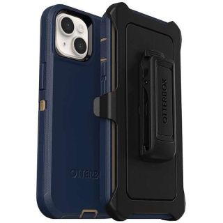 OtterBox iPhone 14 Plus Defender Series Case - BLUE SUEDE SHOES (Blue), rugged &amp; durable, with port protection, includes holster clip kickstand