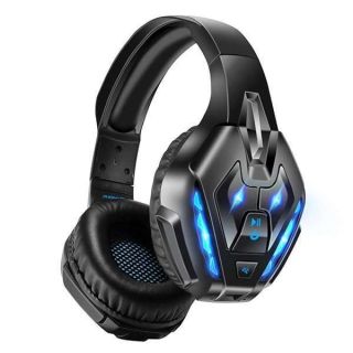 PHOINIKAS PS5 Gaming Headset for PS4, PC, Switch, Q10 Xbox One Headset with Stereo Sound, Detachable Mic, Wireless Bluetooth 5.3 Headphone only for Laptop/Phone/Tablet, 20H Battery (Blue)