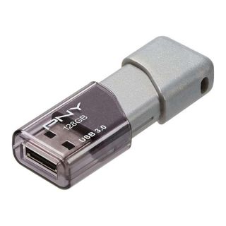 PNY 128GB Turbo Attaché 3 USB 3.0 Flash Drive, Grey, P-FD128TBOP-GE, 100MB/s, Light-Weight Durable - Data Storage and Transfer