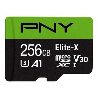 PNY 256GB Elite-X microSDXC UHS-I Memory Card - 100MB/s, U3, V30, A1, 4K, Full HD, micro SD