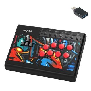 PXN Arcade Fight Stick, X8 Street Fighter Arcade Game Fighting Joystick with USB Port, with Turbo &amp; Audio Functions, Suitable for PS3 / PS4/ Xbox Series X|S/Xbox One/Nintendo Switch/PC Windows