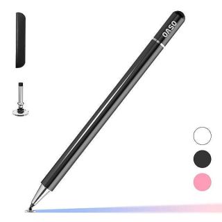 Pen for Tablet, Capacitive Disc Tip Stylus Pencil &amp; Magnetic Cap Compatible with All Touch Screens, Pens for Apple iPad pro/5/6/7/8th/iPhone, Samsung Galaxy Tab A7/S7, Chromebook, Touch Pad (Black)