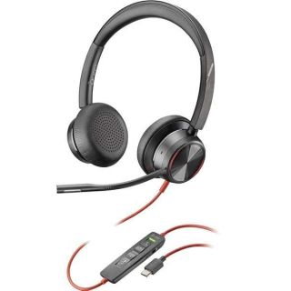 Plantronics Poly - Blackwire 8225 Wired Headset with Boom Mic Dual-Ear (Stereo) Computer Headset - USB-C to Connect to Your PC/Mac - Active Noise Canceling - Works with Teams, Zoom &amp; More