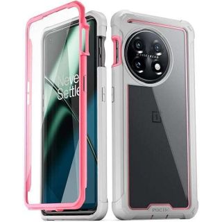 Poetic Guardian Case for OnePlus 11 5G 6.7&amp;quot; (2023) , Full-Body Hybrid Shockproof Bumper Cover with Built-in Screen Protector, Pink/Clear