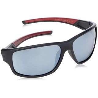 Polaroid Sunglasses (Safilo Group) Men&amp;#039;s PLD 7010/S Rectangular Sunglasses, Blue/Polarized Red, 64mm, 15mm