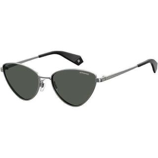 Polaroid Sunglasses Women&amp;#039;s PLD 6071/S/X Cat Eye Sunglasses, Ruthenium/Polarized Gray, 56mm, 17mm