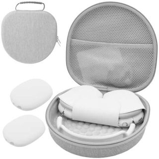 ProCase Hard Case for New AirPods Max, Travel Carrying Headphone Case with Silicone Earpad Cover &amp; Mesh Pocket, AirPods Max Protective Portable Storage Bag -Grey