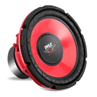 Pyle Car Vehicle Subwoofer Audio Speaker - 10 Inch Red Electro-Plated Cone, Red Plastic Basket, 1.5” Kapton Voice Coil, 4 Ohm Impedance, 600 Watt Power, for Vehicle Stereo Sound System - Pyle PLW10RD