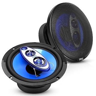 Pyle Four-Way Sound Speaker System - Pair 8&amp;quot; Four-Way Quadriaxial Loud Audio, Non-fatiguing Butyl Rubber Surround, 500W w/ 4 Ohm Impedance and 3/4&amp;quot; Piezo Tweeter for Car Component Stereo - PL84BL