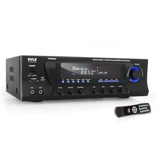 Pyle Home 300W Digital Stereo Receiver System - AM/FM Qtz. Tuner, USB/SD Card MP3 Player &amp; Subwoofer Control, A/B Speaker, IPhone MP3 Input with Karaoke, Cable &amp; Remote - PT270AIU