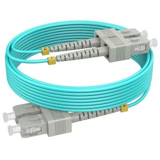 RamboCables 0.5m(1.6ft) OM4 SC SC Fiber Patch Cables MMF Multimode, Options 0.5m~153m, SC to SC Fiber Optic Cable Duplex, 50/125μm 40G/100G LSZH