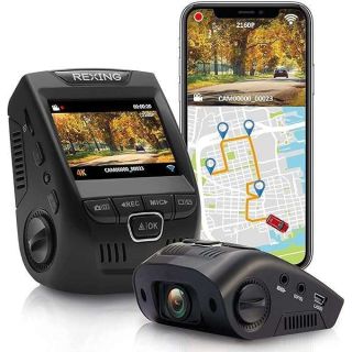 Rexing V1GW-4K Ultra HD Car Dash Cam w/Built-in GPS Logger, 2.4&amp;quot; LCD Screen,Wi-Fi,170° Wide Angle Dashboard Camera Recorder with G-Sensor, WDR, Loop Recording, Supercapacitor, Mobile App, up to 256GB