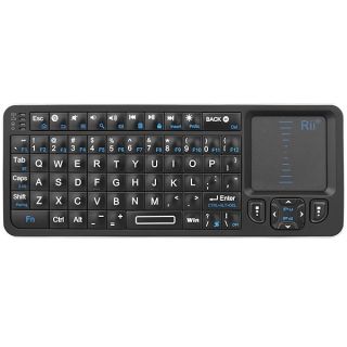 Rii K06 Mini Bluetooth Keyboard,Backlit 2.4GHz Wireless Keyboard with IR Learning, Portable Lightweight with Touchpad Compatible with Android TV Box/Mac/Windows/HTPC (2.4G and Bluetooth)