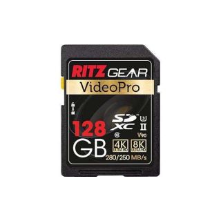 Ritz Gear 128GB High-Speed SDXC UHS-II SD Card, C10, U3, V90, Full-HD &amp; 8K Memory Card for DSLR, Cinema-Quality Video Cameras