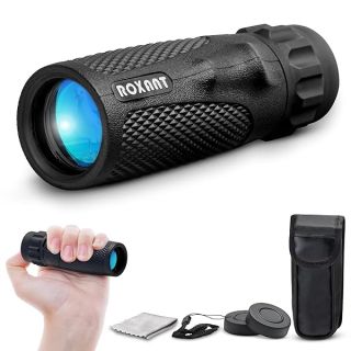 Roxant Viper Monocular Telescope - 10x25 High Definition Weatherproof Pocket Telescope with Hand Grip &amp; BAK4 Prism - with Compact, Case, Wrist Strap, etc for Adults High Powered