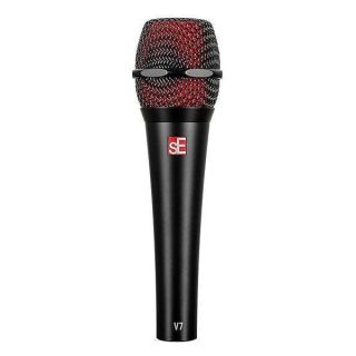 SE Electronics V7 BLACK Studio Grade Handheld Supercardioid Microphone with Shock Mount (Black)