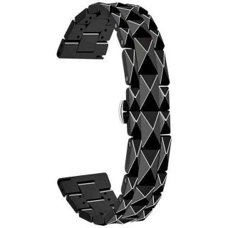 SINAIKE Quick Release Watch Bands 20mm Black Square Ceramic Watch Band for Women Men Tapered Watch Straps Stainless Steel Butterfly Buckle Watch Replacement Bands