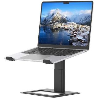 SOUNDANCE Adjustable Laptop Stand for Desk, Computer Stand, Ergonomic Laptop Riser Holder Compatible with 10 to 17.3 Inches Notebook PC Computer, Aluminum Black