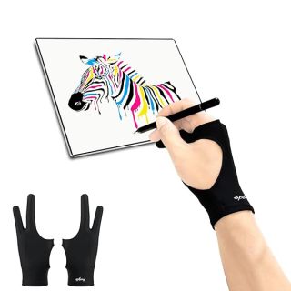 SPBMY Digital Drawing Glove 2 Pack,Two-Finger Artist Glove for Drawing Tablet, Paper Sketching, iPad, Art Glove Suitable for Left and Right Hand, Black